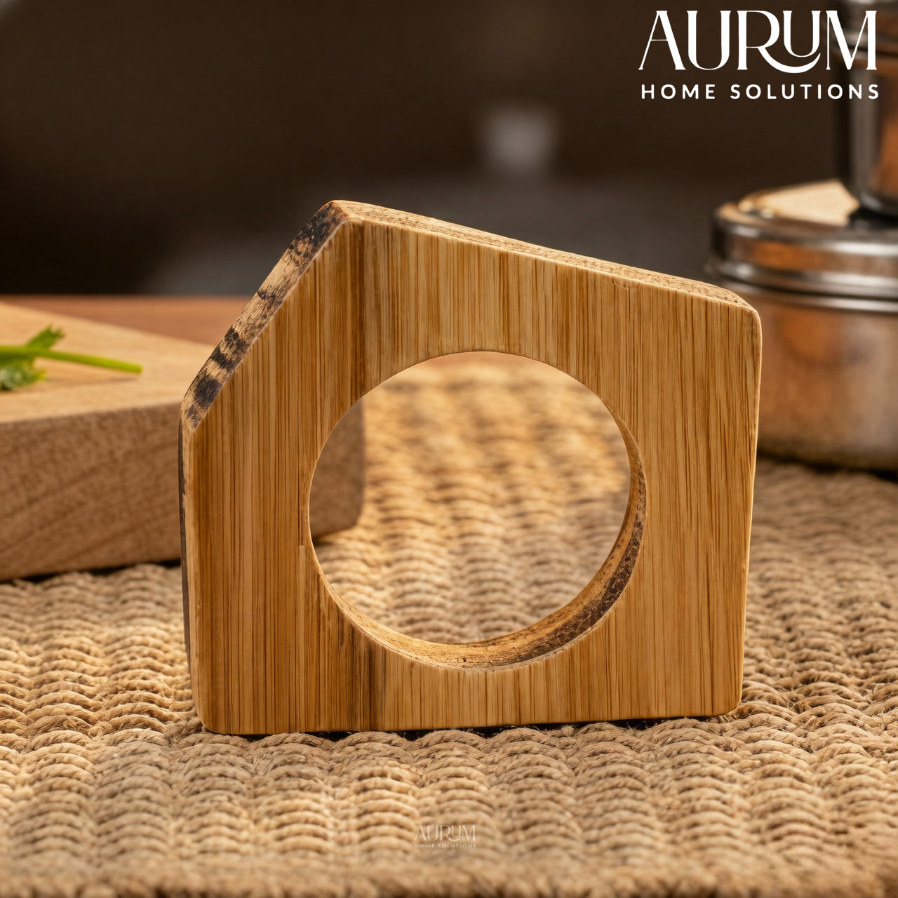 Napkin Ring Set with Bamboo Design | ZenStyle 4-Piece Elegant Table Decor