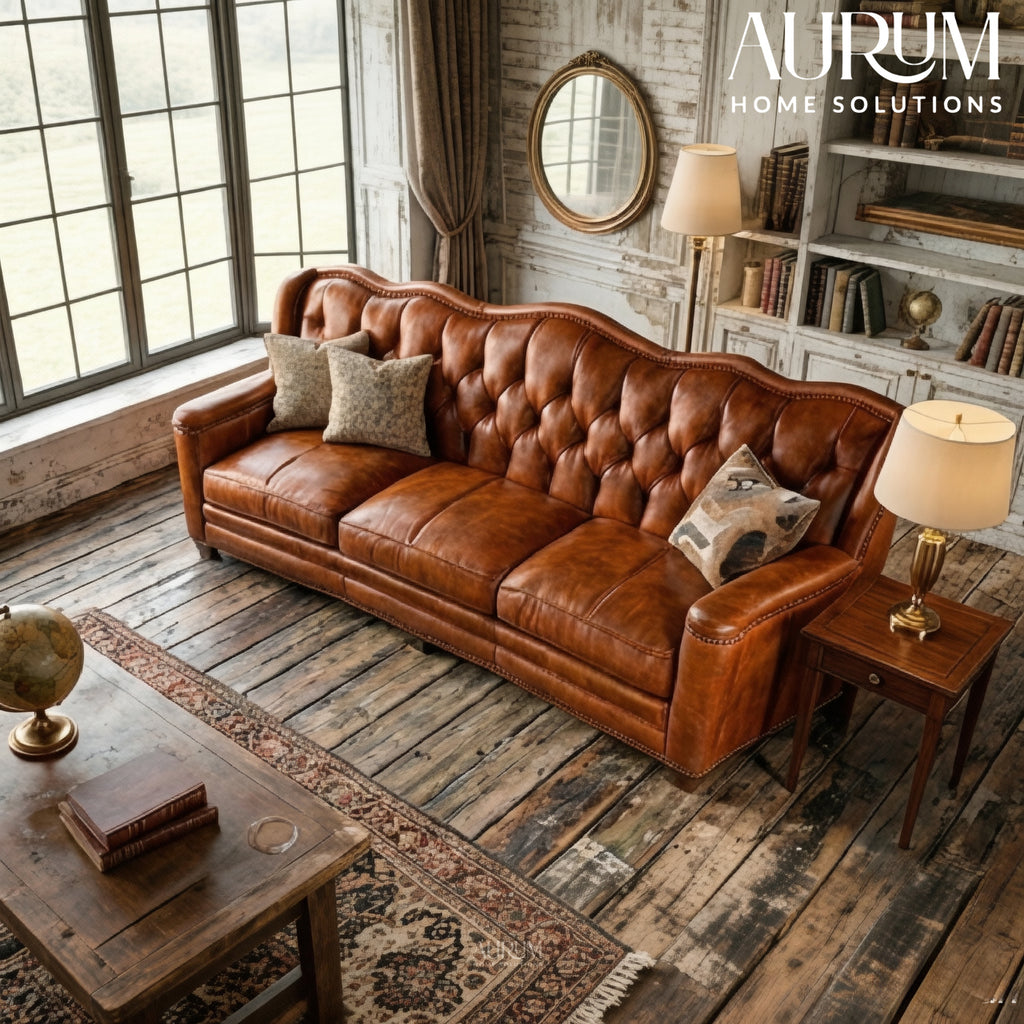 Warmth Brown Leather Sofa
