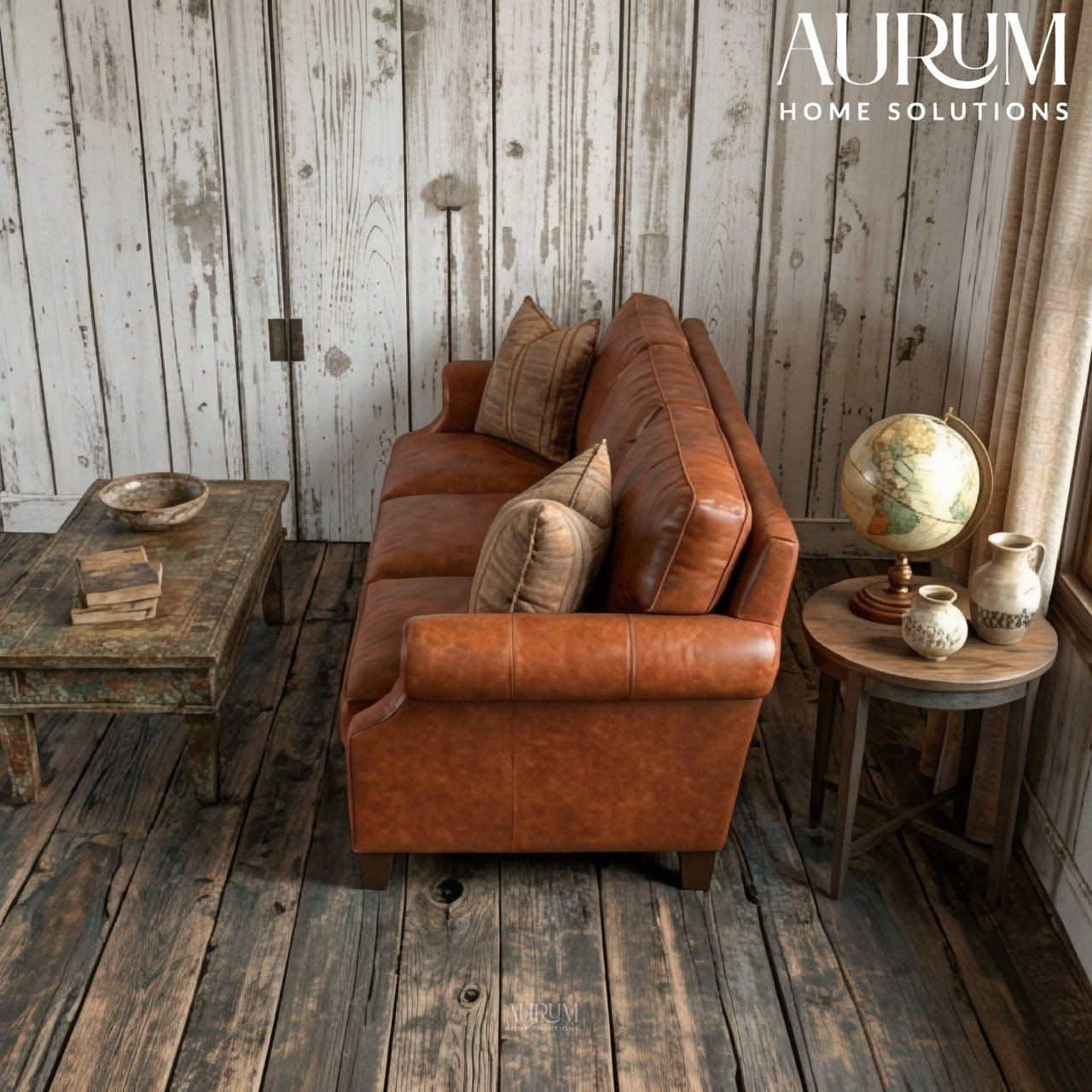 Vienna Three-Seater Leather Sofa