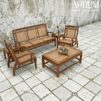 Teakwood Classic Cane Back Sofa Set – Set of 3