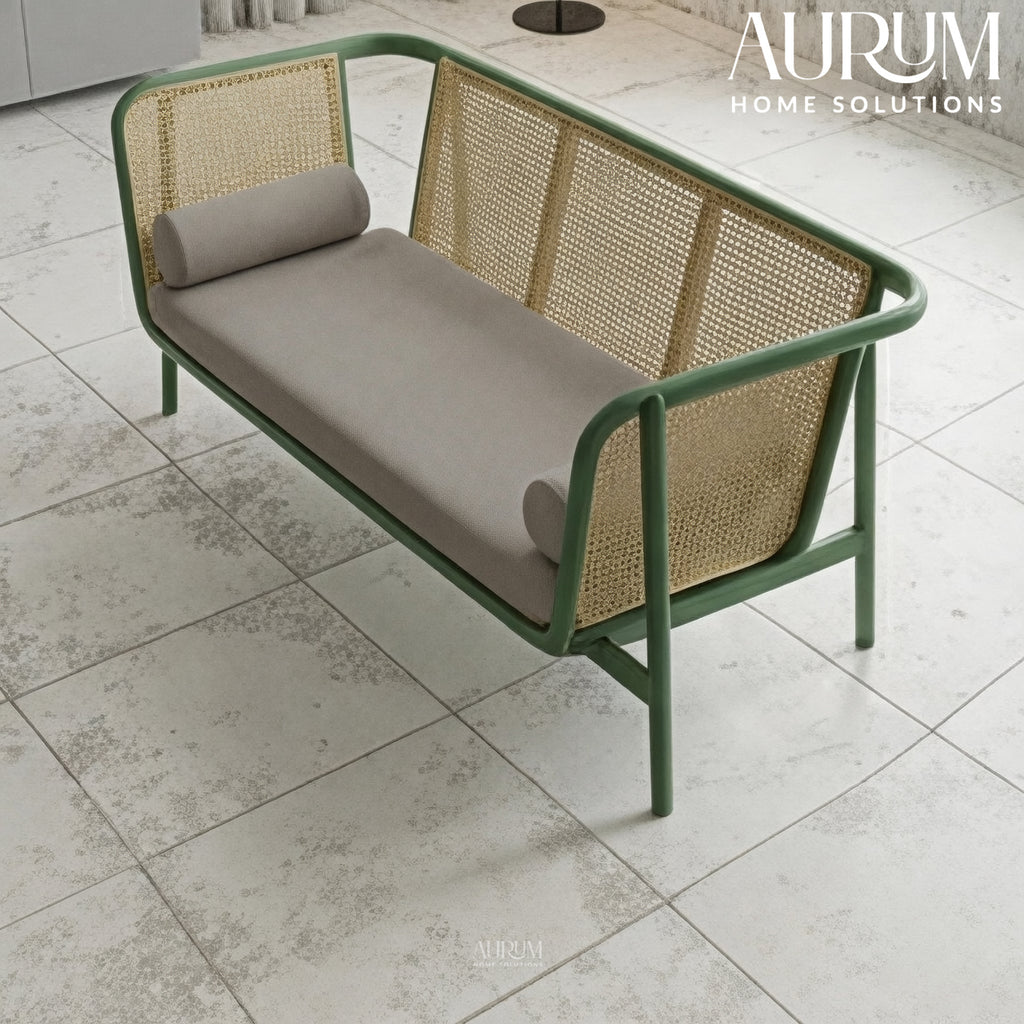 Raven Charm Sofa in Green Finish