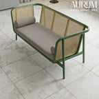 Raven Charm Sofa in Green Finish