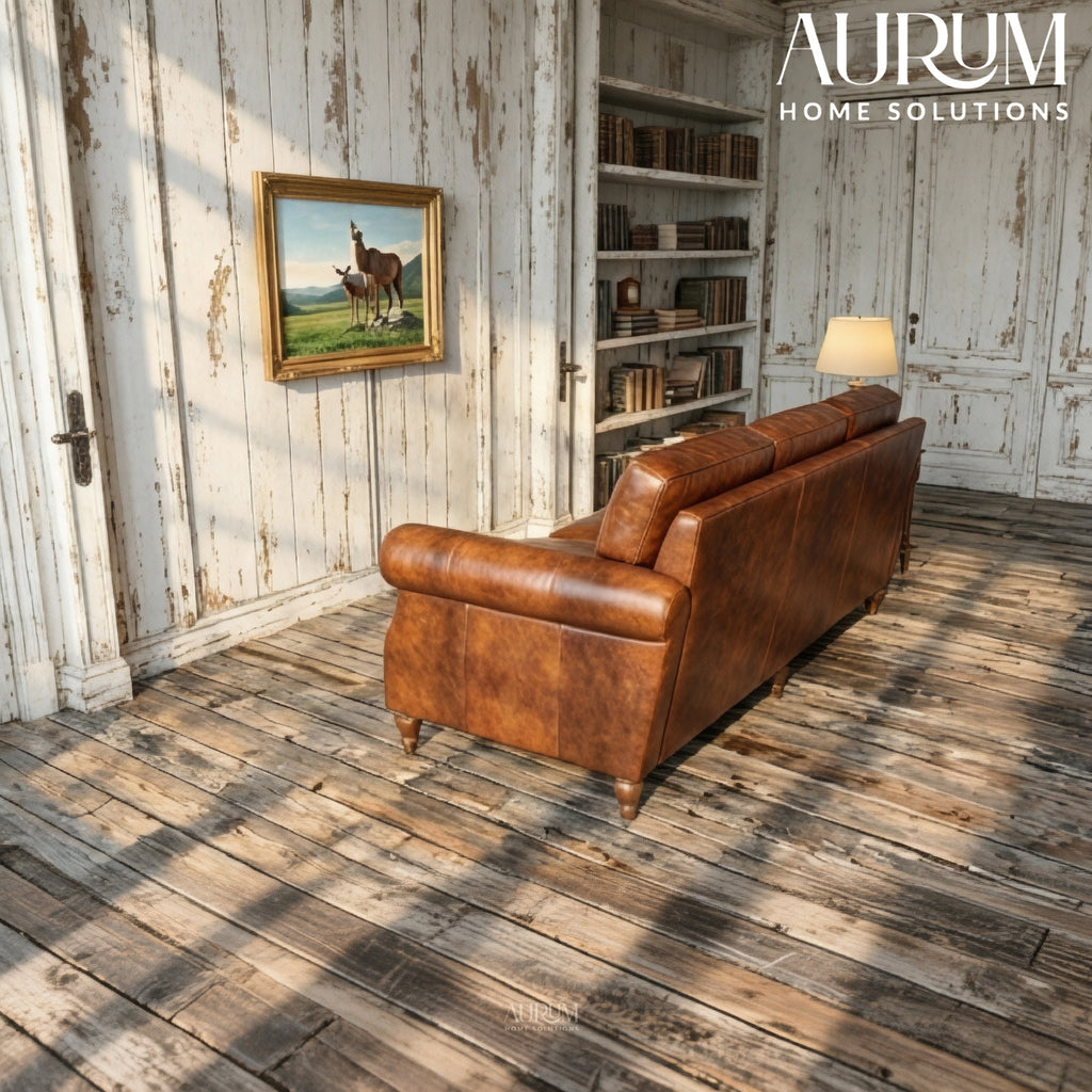 Georgia Vintage Brown Leather Sofa