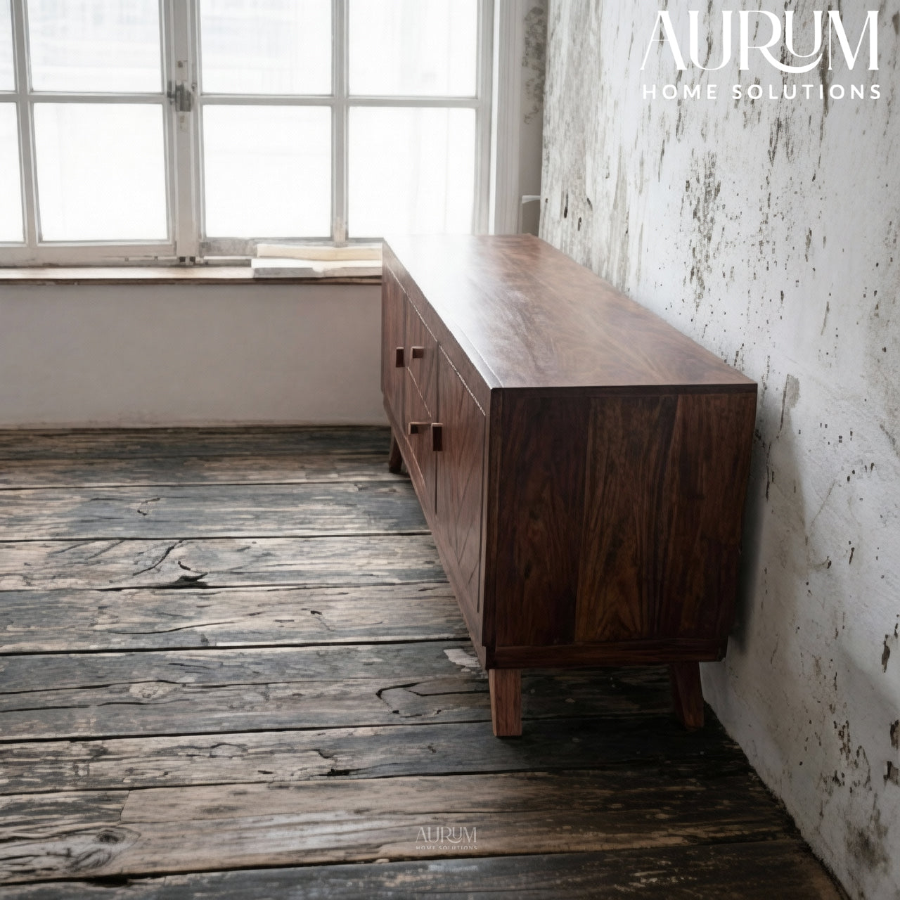 Modern Craft Ebony Mango TV Cabinet
