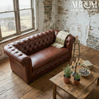 Brand New Vintage Luxe Leather Lounge Chair – Cognac Brown