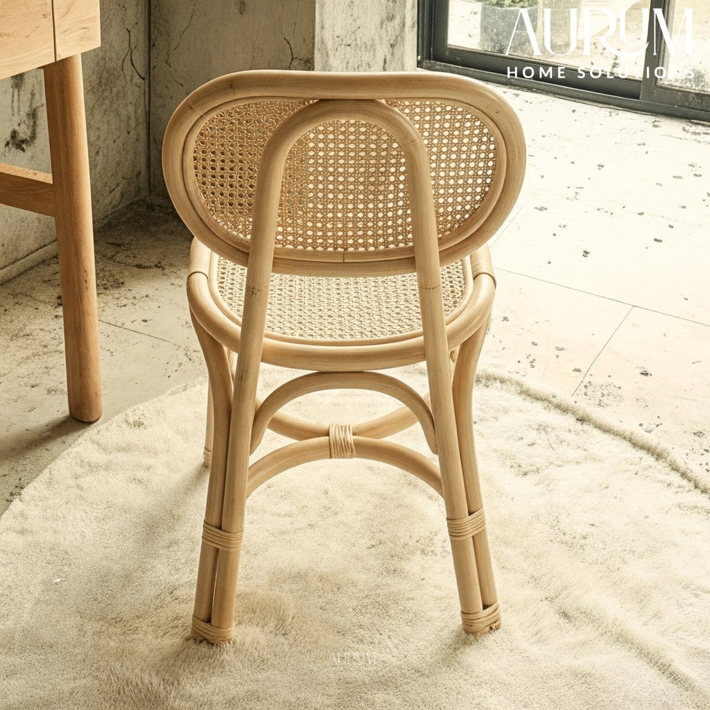 Rattan Chair with Modern Woven Design for Indoor Use