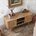 Compact Elegance Mango Wood Media Console