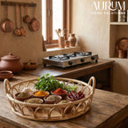 Multipurpose Tray | Versatile Vibe with Rattan Handles