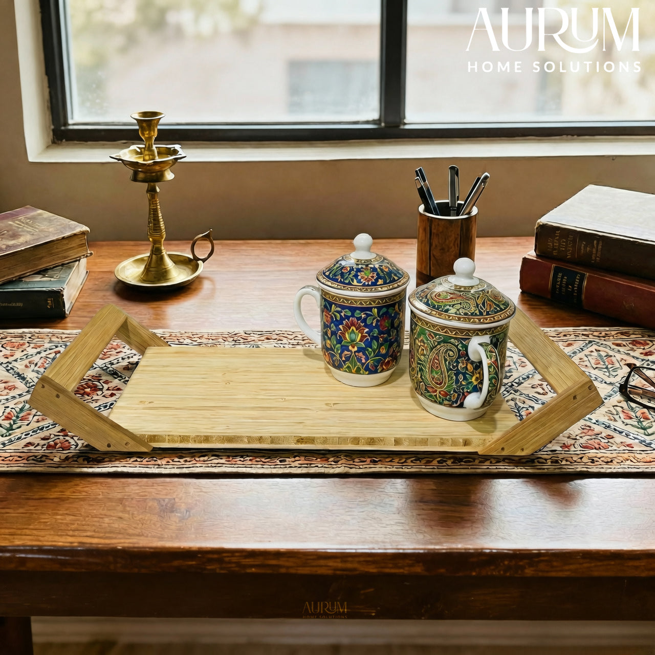 Serving Tray with Handles | Take a Break Bamboo Classic