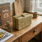 Tissue Box with EcoLoom Handwoven Water Hyacinth Design