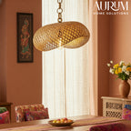 Bamboo Hanging Lamp with Spiral Design for Indoor & Outdoor Use