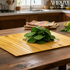 Table Mat Set with Foldable Bamboo Luxe Design (Pack of 2)