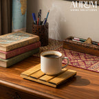 Coaster Set Mug Mate with Bamboo Design for Homes (Set of 4)