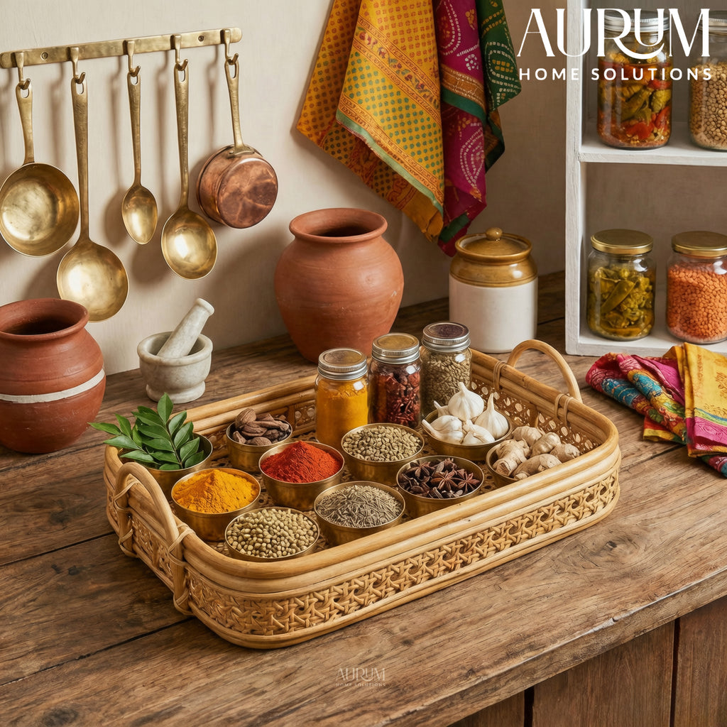 Rattan Tray | Serving Surprise with Cane Handles