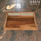 Classic Modern Montage Style Handmade Acacia Wooden Swing