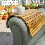 Sofa Armrest Tray with Cork Base | Zenzone Bamboo Drink Holder