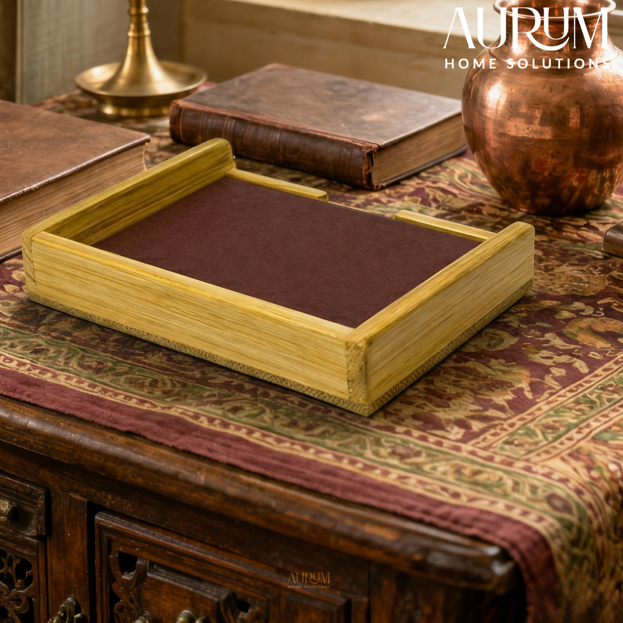Visiting Card Holder Bamboo Desk Organizer | Heritage Decor