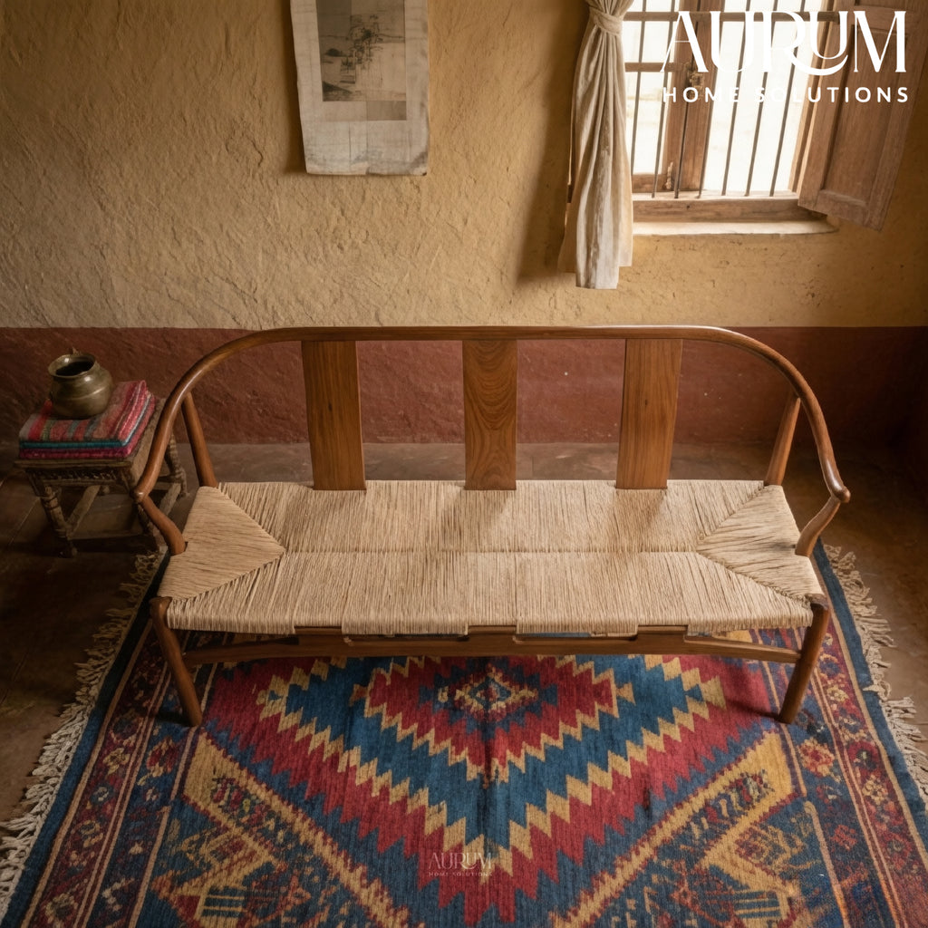 Artisan Weave Accent Bench