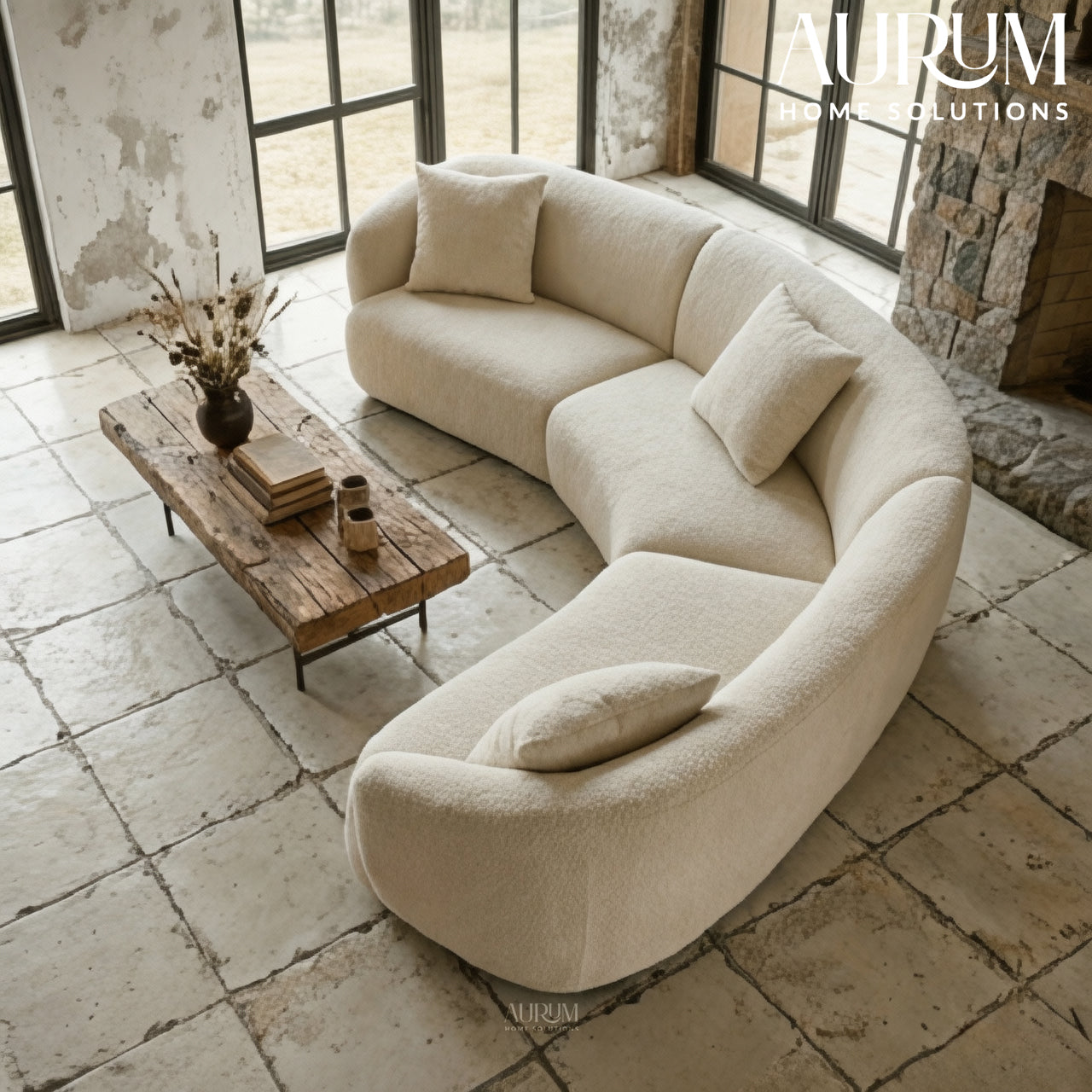 Curve Comfort Fabric Sofa