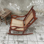 Mahogany Bliss Cane Rocking Chair