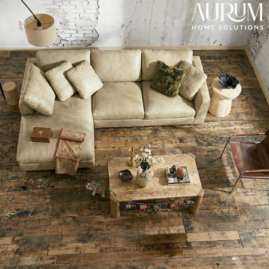 Luxe Leatherette Sectional Sofa