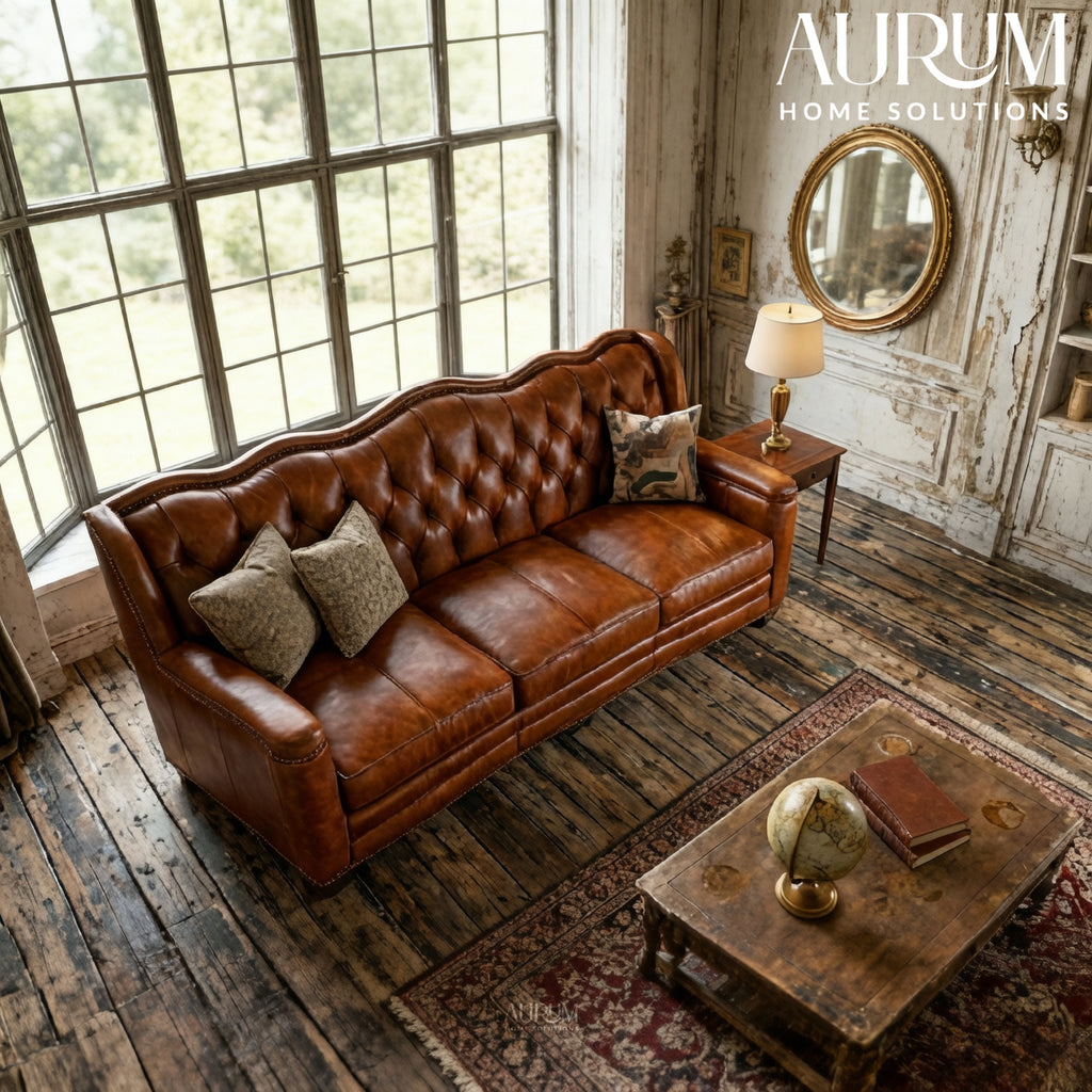 Warmth Brown Leather Sofa