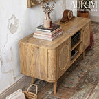 Compact Elegance Mango Wood Media Console