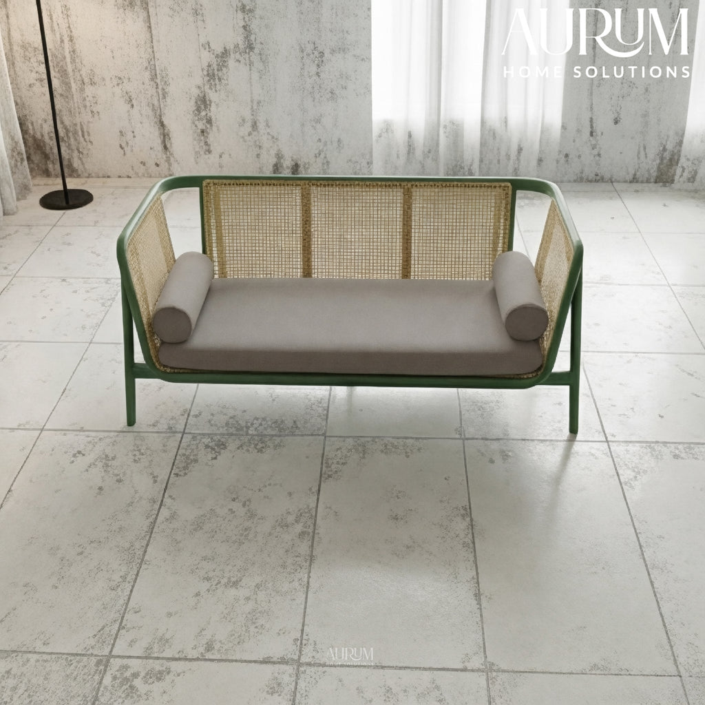 Raven Charm Sofa in Green Finish