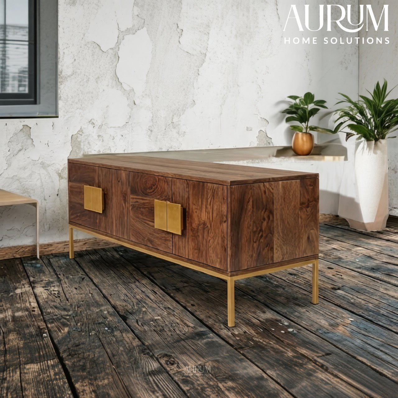 Urban Shelves Mango Wood TV Console