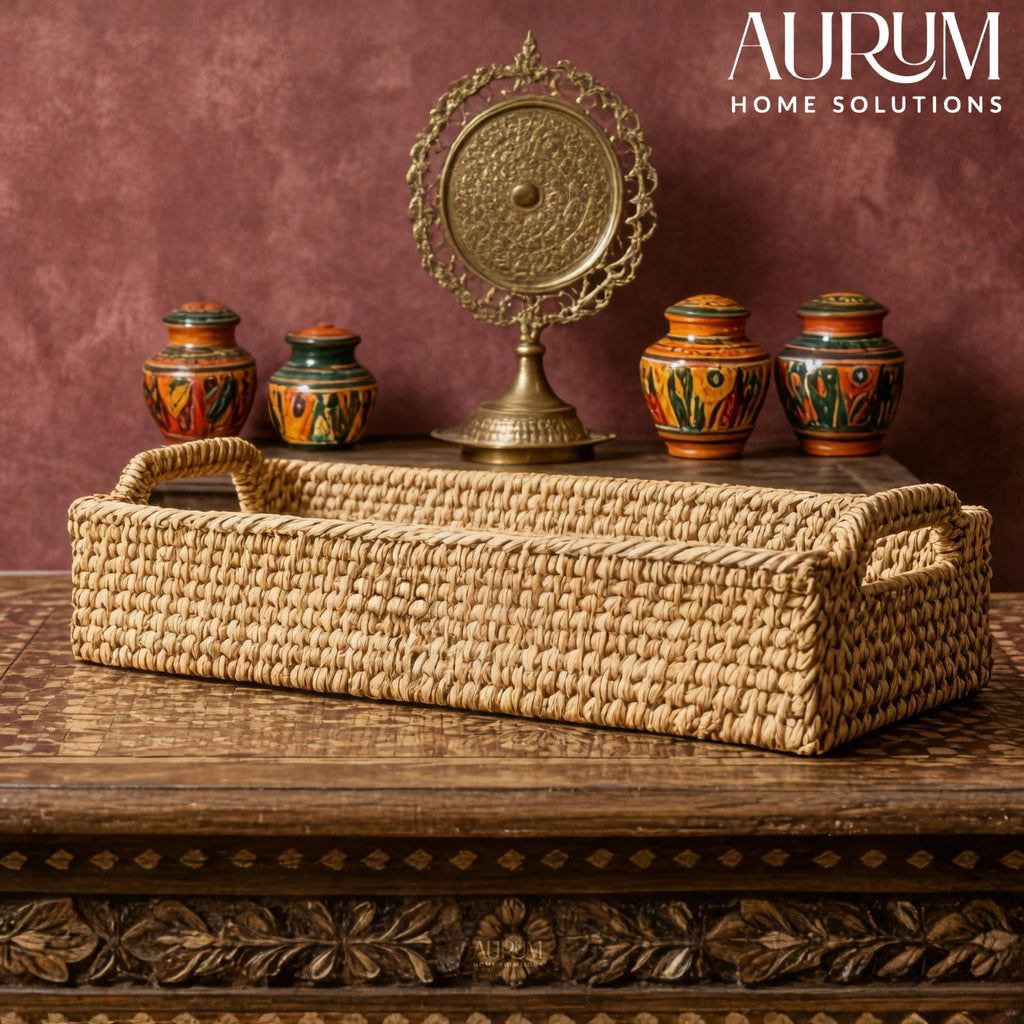 Aura Carry - Handwoven Rattan Tray