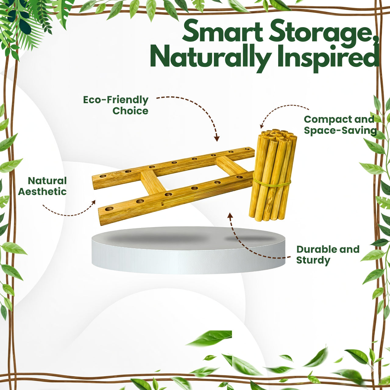 Book Organizer with Bamboo | Oasis Desk Storage Stand