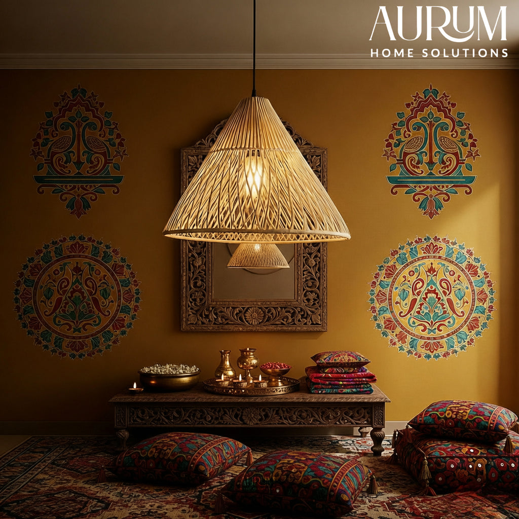 Rattan Hanging Lamp Reverie with Modern Cane Design