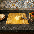 Table Mat Set with Foldable Bamboo Luxe Design (Pack of 2)