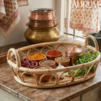 Multipurpose Tray | Versatile Vibe with Rattan Handles