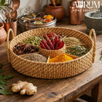 Serving Tray with Handles | Rattan Chip and Dip
