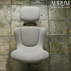 Grey Serenity Upholstered Lounge Chair with Ottoman