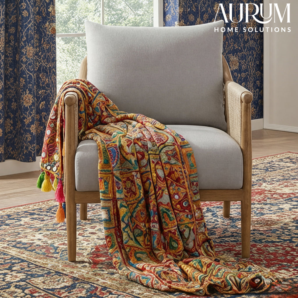 Lynn Accent Chair with Braided Wood Arm