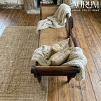 Regal Woven Rattan Diwan in Teak Wood