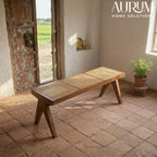 Natural Cane Accent Bench
