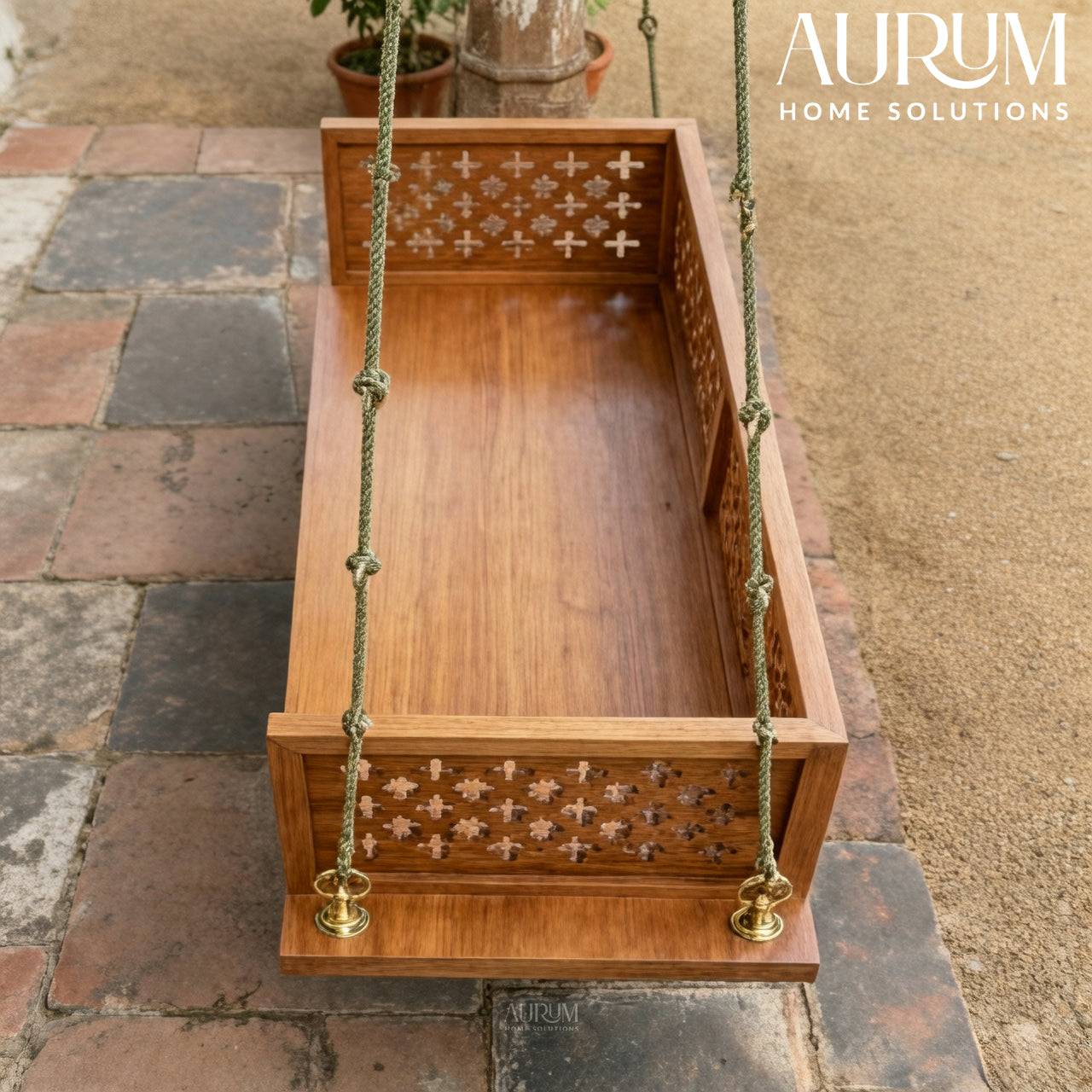Handcrafted Cherry Brown Indian Swing