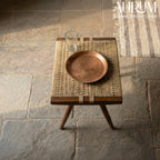 Zenith Teakwood Woven Stool