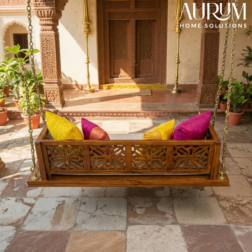 Handcrafted Traditional Indian Swing in Solid Wood