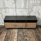 Coastal Charm TV Stand in Wood and Rattan