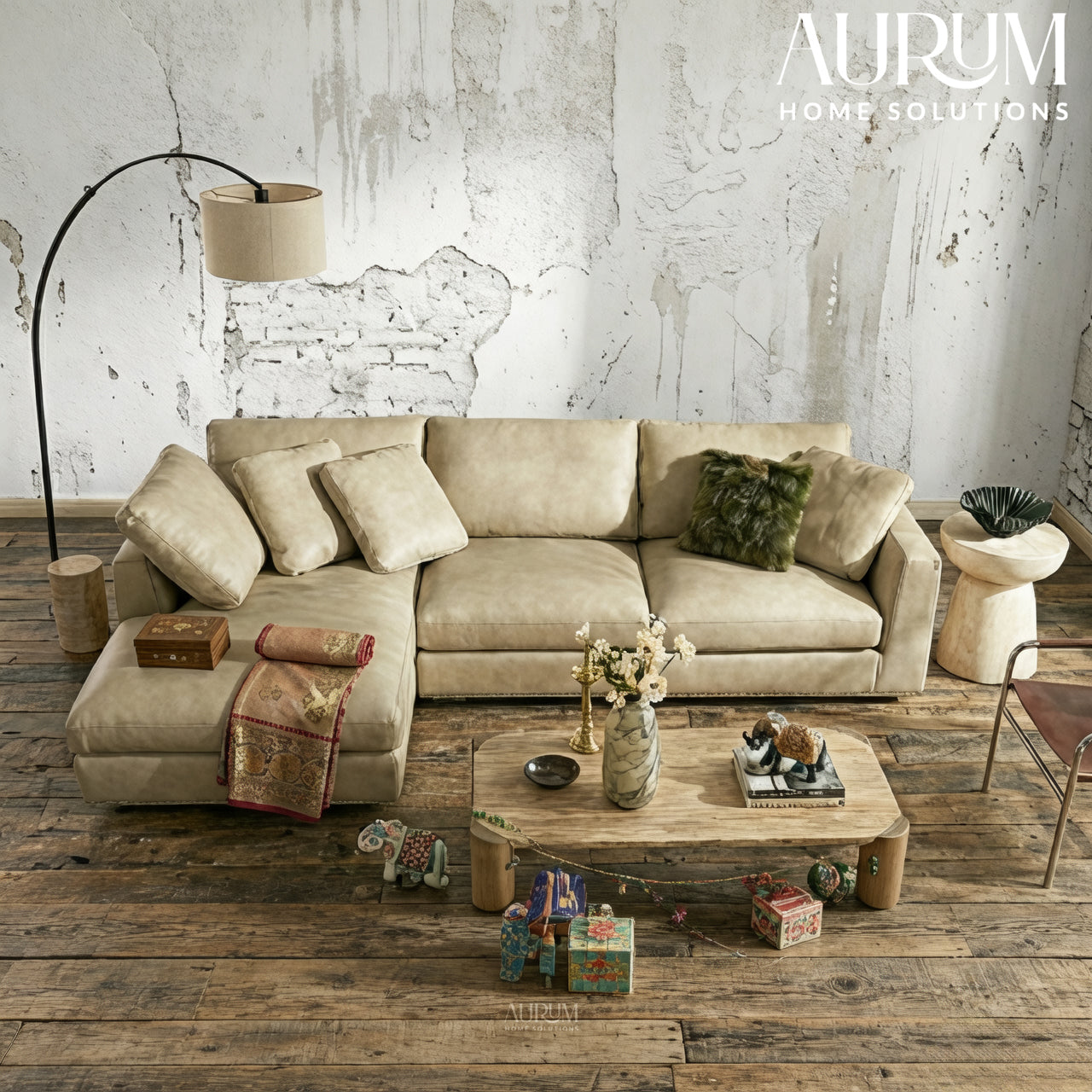 Luxe Leatherette Sectional Sofa