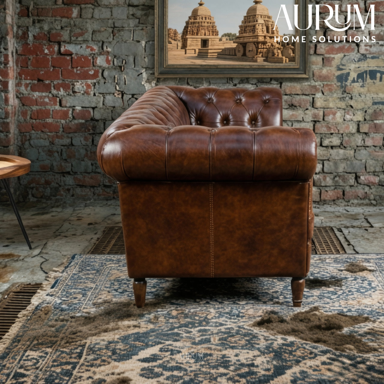 Oxford Classic Chesterfield Sofa in Tan Leather