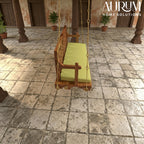Fusion Flowered Carved Back Sheesham Wood Swing for Home