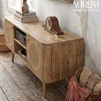 Compact Elegance Mango Wood Media Console