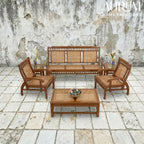 Teakwood Classic Cane Back Sofa Set – Set of 3