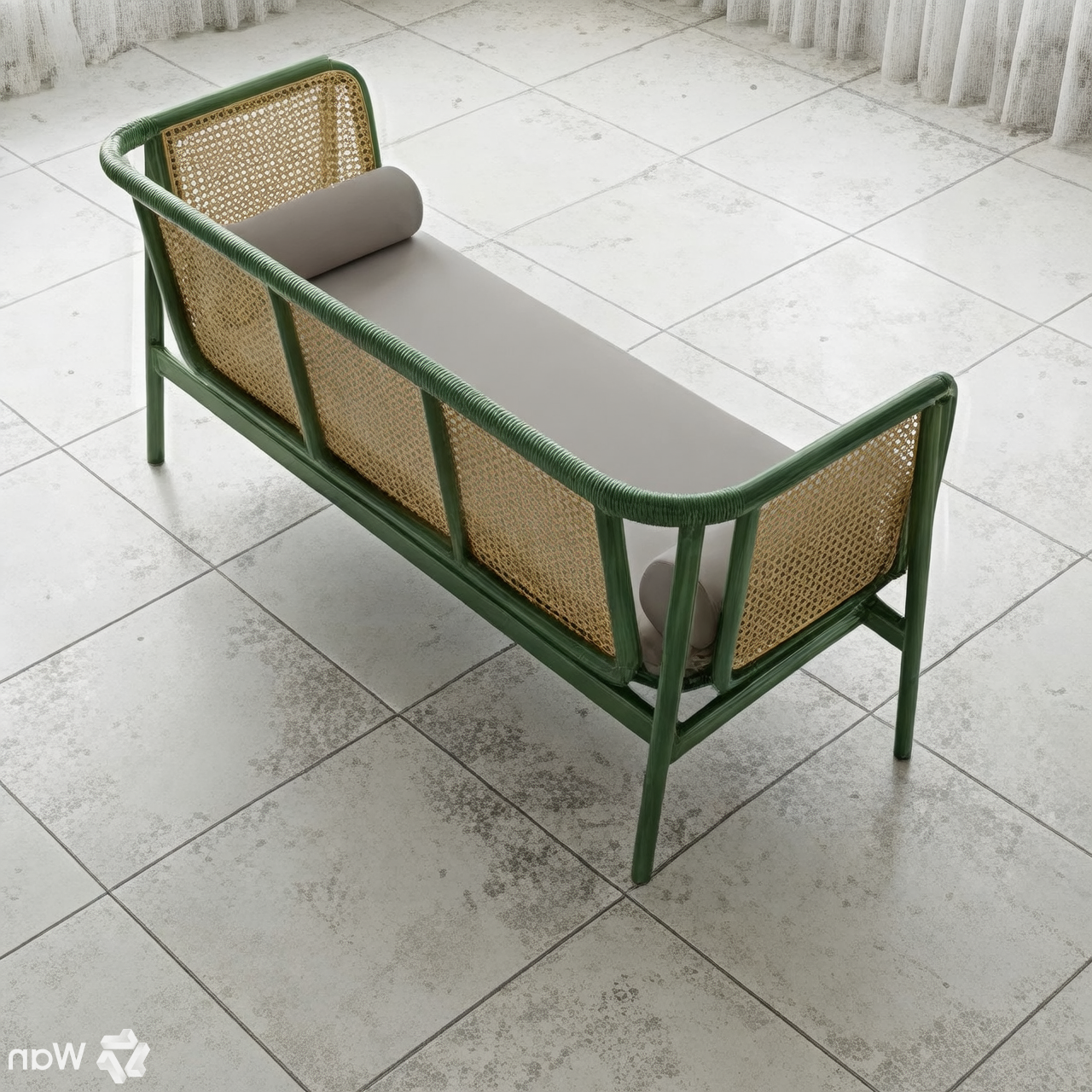 Raven Charm Sofa in Green Finish