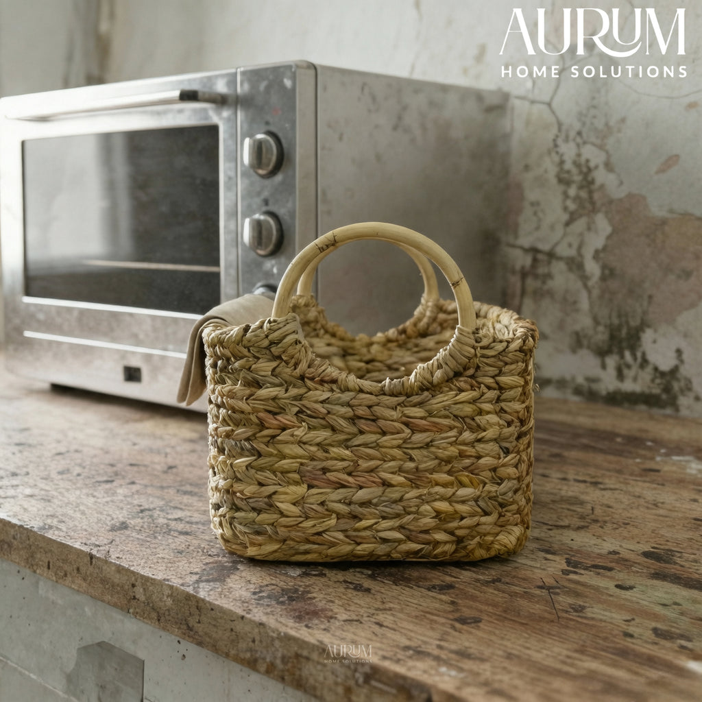 Organizer with Water Hyacinth | Rattanest Handle Storage Box